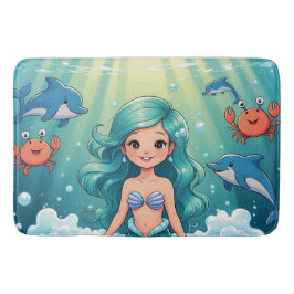 Magische Zeemeermin Badtijd met Dolfijnen Krab Badmat