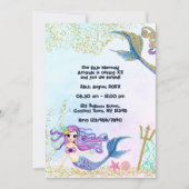 Magische Zeemeermin Faux Glitter Kids Verjaardagsf Kaart (Voorkant)