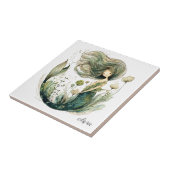 Magische zeemeermin gepersonaliseerde keramische T Tegeltje (Zijkant)