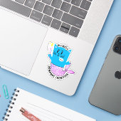 Magische zeemeermin kat kwaad god gepersonaliseerd sticker (Laptop met iPhone)