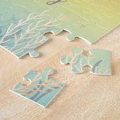 Magische Zeemeermin Kat Regelboog Glitter Aangepas Legpuzzel (Zijkant)