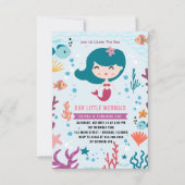 Magische zeemeermin meisje verjaardagsfeestje kaart (Voorkant)