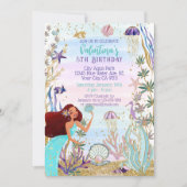 Magische Zeemeermin Onder het Zee Glitter Verjaard Kaart (Voorkant)