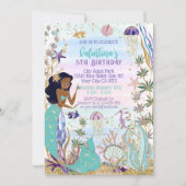 Magische Zeemeermin Onder het Zee Glitter Verjaard Kaart (Voorkant)