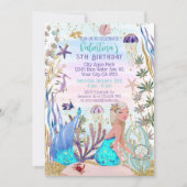 Magische Zeemeermin Onder het Zee Glitter Verjaard Kaart (Voorkant)