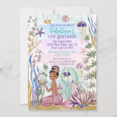 Magische Zeemeermin Onder het Zee Glitter Verjaard Kaart (Voorkant)