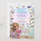 Magische Zeemeermin Onder het Zee Glitter Verjaard Kaart (Voorkant)