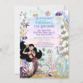 Magische Zeemeermin Onder het Zee Glitter Verjaard Kaart (Voorkant)