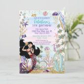 Magische Zeemeermin Onder het Zee Glitter Verjaard Kaart (Staand voorkant)