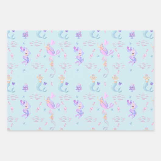 Magische zeemeermin onder het Zee Inpakpapier Vel (Voorkant)