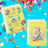 Magische zeemeermin onder het Zee Kids Verjaardags Kaart