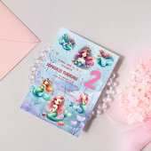 Magische zeemeermin onder het Zee Kids Verjaardags Kaart