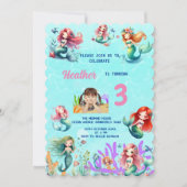 Magische zeemeermin onder het Zee Kids Verjaardags Kaart (Voorkant)