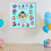 Magische zeemeermin onder het Zee Kids Verjaardags Poster