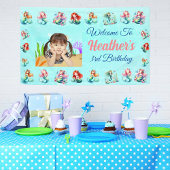 Magische zeemeermin onder het Zee Kids Verjaardags Spandoek