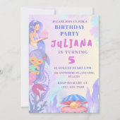 Magische zeemeermin onder het Zee meisje verjaarda Kaart (Voorkant)