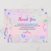 Magische zeemeermin onder het Zee Meisjes Dank je Briefkaart (Voorkant / Achterkant)