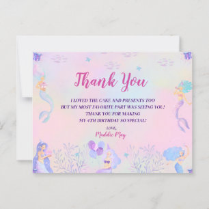 Magische zeemeermin onder het Zee Meisjes Dank je  Briefkaart