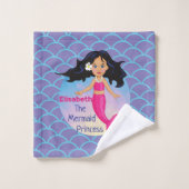 Magische zeemeermin onder het Zee Verjaardag Bad Handdoek (Wasdoekje)
