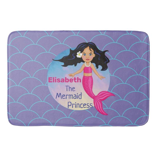 Magische zeemeermin onder het Zee Verjaardag Badmat (Voorkant)