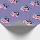 Magische zeemeermin onder het Zee Verjaardag Cadeaupapier (Hoek)