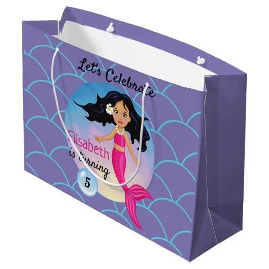 Magische zeemeermin onder het Zee Verjaardag Groot Cadeauzakje (Achterkant Gekanteld)