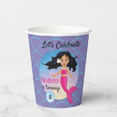 Magische zeemeermin onder het Zee Verjaardag Papieren Bekers (Achterkant)
