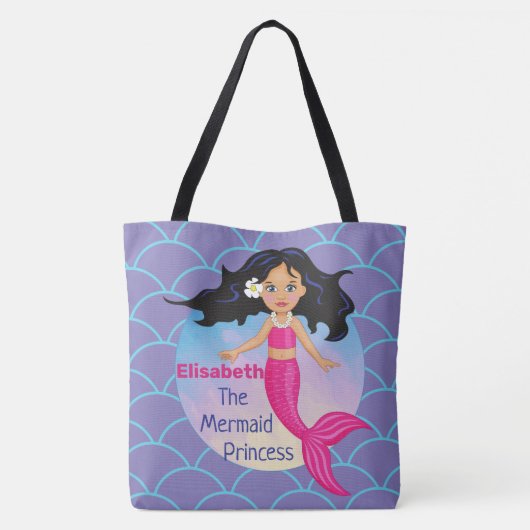 Magische zeemeermin onder het Zee Verjaardag Tote Bag (Achterkant)