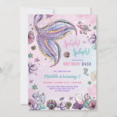 Magische Zeemeermin Onder het Zee Verjaardagsfeest Kaart (Voorkant)