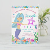 Magische Zeemeermin Onder het Zee Verjaardagsuitno Kaart (Staand voorkant)