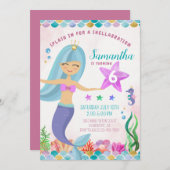 Magische Zeemeermin Onder het Zee Verjaardagsuitno Kaart (Voorkant / Achterkant)
