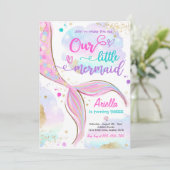 Magische zeemeermin onder Zee van de Birthday Part Kaart (Staand voorkant)