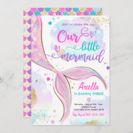 Magische zeemeermin onder Zee van de Birthday Part Kaart