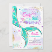 Magische zeemeermin onder Zee van de Birthday Part Kaart (Voorkant)
