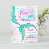 Magische zeemeermin onder Zee van de Birthday Part Kaart (Staand voorkant)