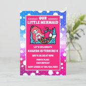 Magische zeemeermin onder Zee van de Birthday Part Kaart (Staand voorkant)