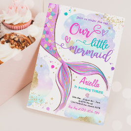 Magische zeemeermin onder Zee van de Birthday Part Kaart