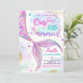 Magische zeemeermin onder Zee van de Birthday Part Kaart (Staand voorkant)