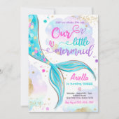 Magische zeemeermin onder Zee van de Birthday Part Kaart (Voorkant)