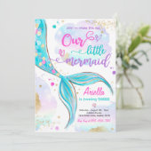 Magische zeemeermin onder Zee van de Birthday Part Kaart (Staand voorkant)