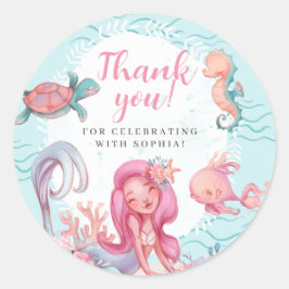Magische Zeemeermin Party Verjaardag Ronde Sticker