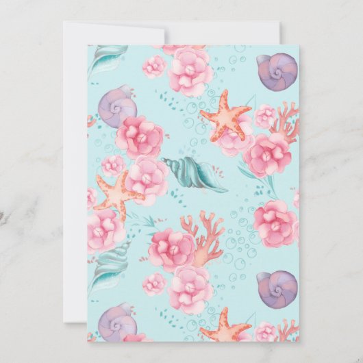 Magische Zeemeermin Party Verjaardag uitnodiging (Achterkant)