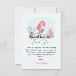 Magische zeemeermin prinses verjaardagsfeestje bedankkaart