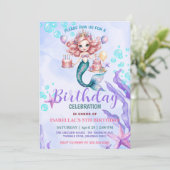 Magische zeemeermin regenboog Verjaardag meisje fe Save The Date (Staand voorkant)