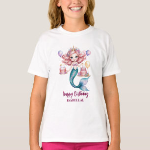Magische zeemeermin regenboog Verjaardag meisje fe T-shirt