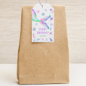 Magische Zeemeermin Roze Paarse Gelukkige Verjaard Cadeaulabel