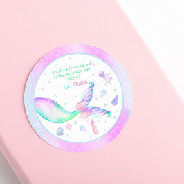 Magische zeemeermin roze Paarse verjaardag Ronde Sticker