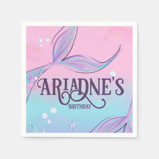 Magische zeemeermin staart partij servetten (Voorkant)