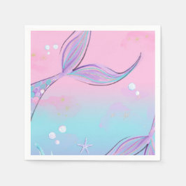 Magische zeemeermin staart partij servetten