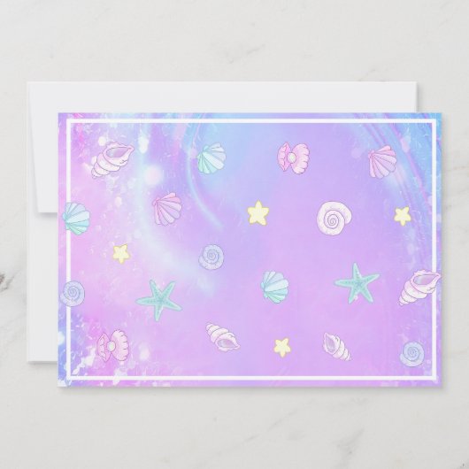 Magische zeemeermin staart verjaardag foto uitnodi kaart (Achterkant)